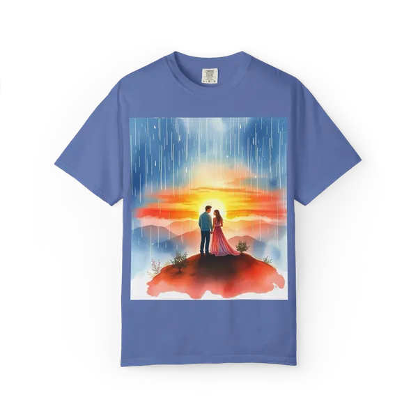 Romantic_Sunset_Couple_T_Shirt_Anniversary_Gift_Tee_Mystic_Blue